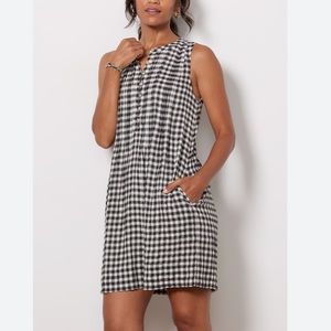 Faherty Isha Gingham Dress Size XXS In Moonlit Gingham Cotton Blend Women Preppy